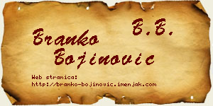 Branko Bojinović vizit kartica